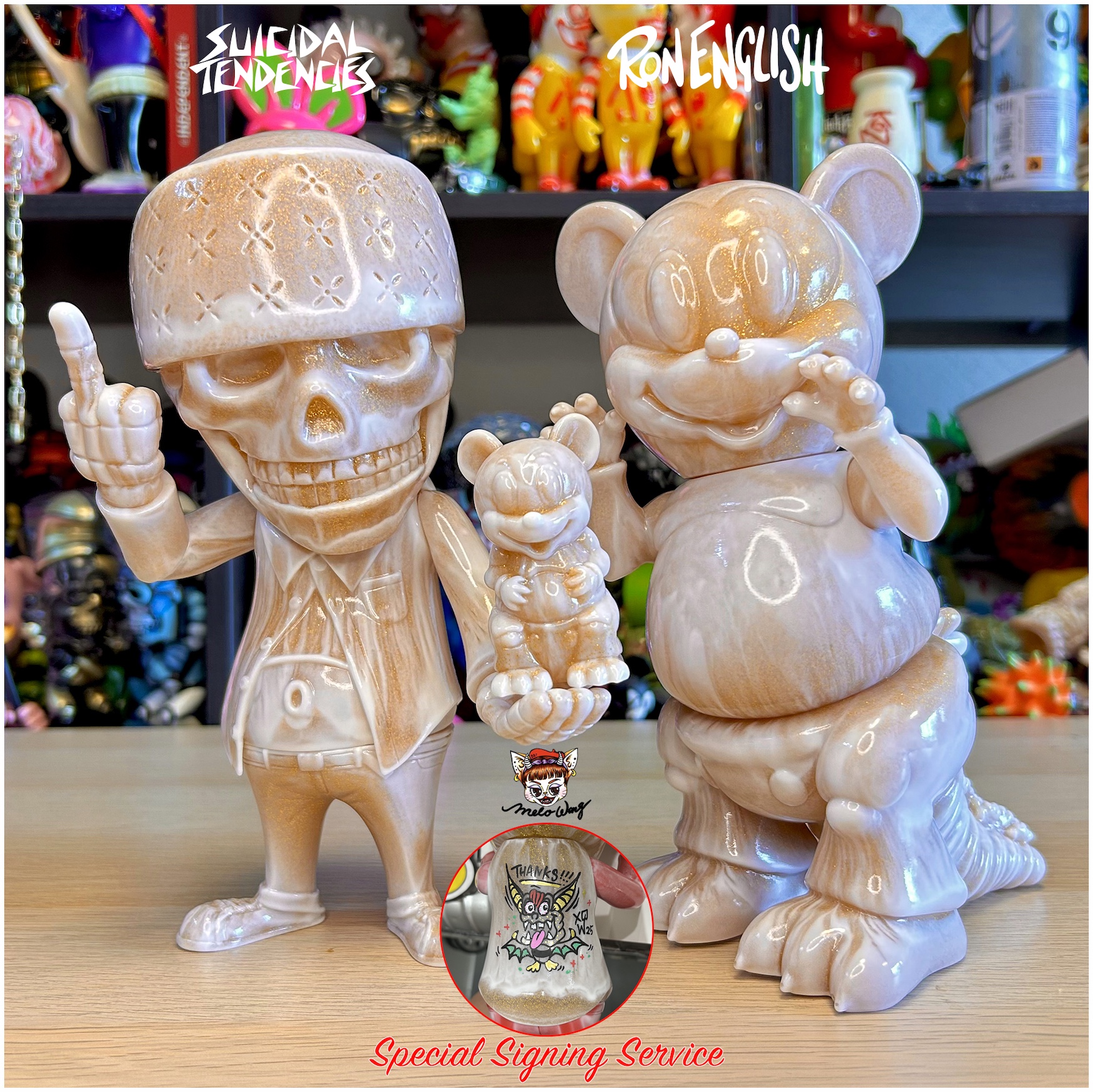 Mousezilla and Cyco-kun WHxGOLD Glitter