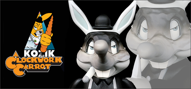 Frank Kozik x BlackBook Toy:A Clockwork Carrot Lil Alex 11インチフィギュア Grayscale Edition
