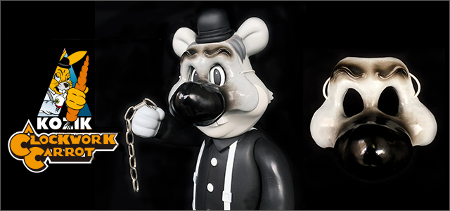 Frank Kozik x BlackBook Toy:A Clockwork Carrot Dim 11インチフィギュア Grayscale Edition