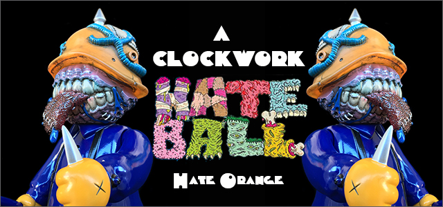 Frank Kozik x BlackBook Toy:A Clockwork Hateball Hate Orange painted by Kenth Toy Works