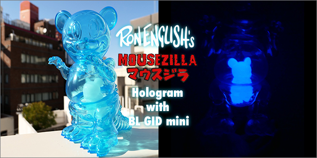 Ron English x BlackBook Toy( ロン・イングリッシュ)　Mousezilla Hologram with BL GID mini