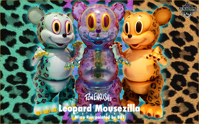 Ron English x BlackBook Toy:Leopard Mousezilla micro run painted by BBT