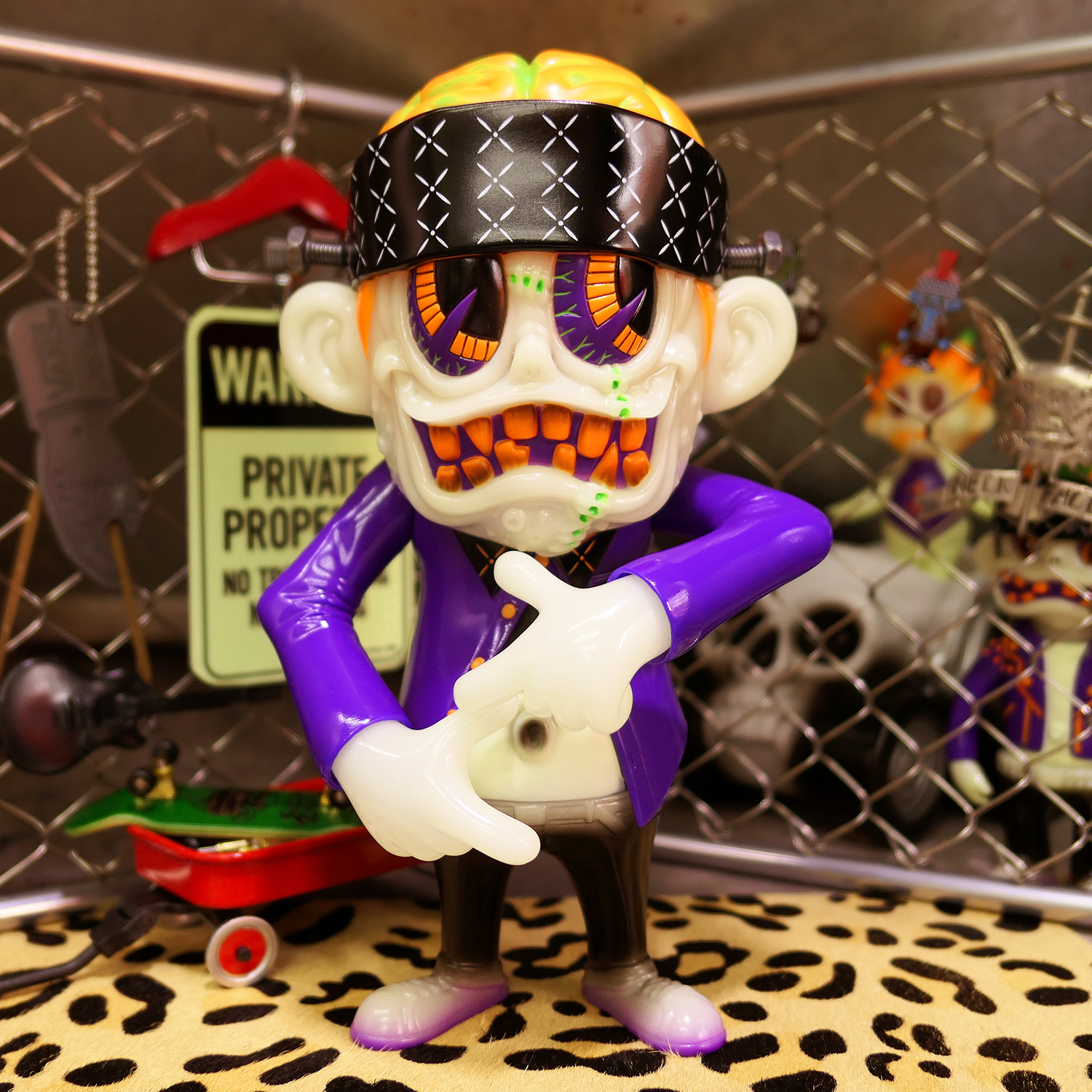 織り柄チェック 新品 BlackBook Toy SKUM-kun BL GID 青蓄光 ソフビ