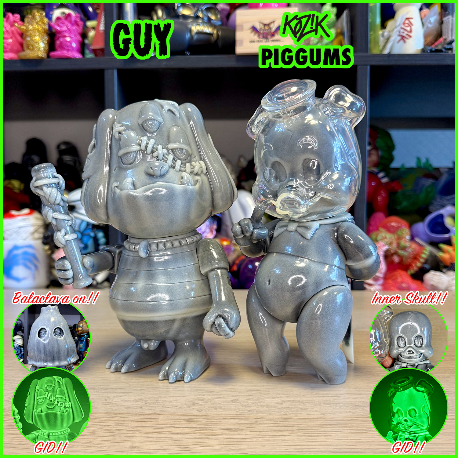 Frank Kozik:Piggums Inner Skull and BBT:GUY BKxGID Lottery