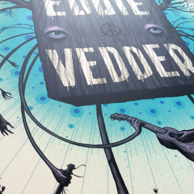 Jeff Soto（ジェフ・ソート） Eddie Vedder（エディ・ヴェダー） QPAC Brisbane 2014 シルクスクリーンポスター
