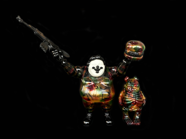 Ron English x BlackBook Toy( ロン・イングリッシュ):EVIL MC 16インチフィギュア Autumn Stealth Camo