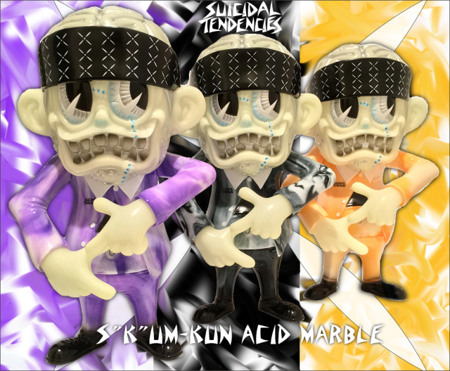 Suicidal Tendencies x BlackBook Toy(スイサイダル・テンデンシーズ) SKUM-kun 10インチフィギュア Acid Marble edition