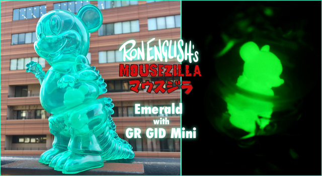 Ron English x BlackBook Toy( ロン・イングリッシュ)　Mousezilla Emerald with GR GID mini