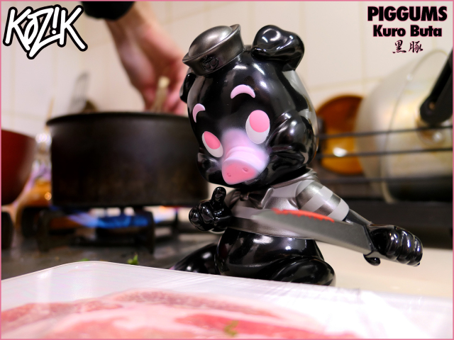 Frank Kozik x BlackBook Toy:Piggums Kuro But a