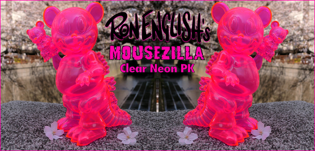 Ron English x BlackBook Toy( ロン・イングリッシュ) Mousezilla Clear Neon PK with mini