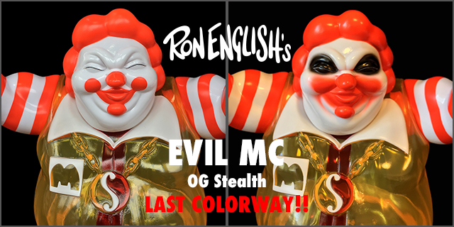 Ron English x BlackBook Toy( ロン・イングリッシュ):EVIL MC 16インチフィギュア OG Stealth edition